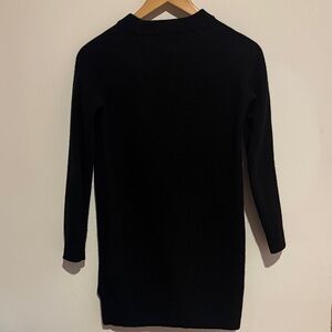 Roots Fine Merino Wool Sweater Dress Black Size S Long Sleeve